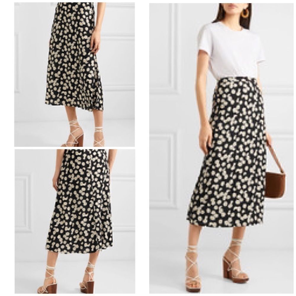 Bea Floral Print Crepe Midi Skirt